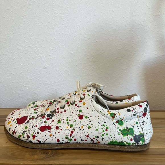 Aintap Handcrafted Leather Oxfords Barefoot SPLANTER Paint White Smooth Leather - Picture 4 of 11